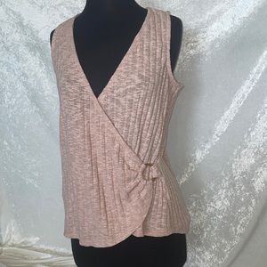 Sleeveless wrap-style top